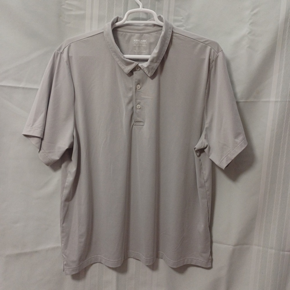 Kirkland Signature Mens XXL Gray Performance Golf Polo Shirt 7771234 SS2021 - Picture 1 of 10